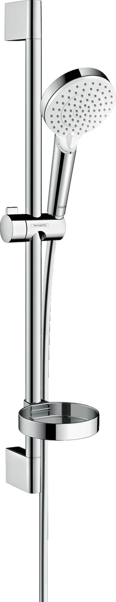 Hansgrohe Crometta Shower Set 100 Vario With Shower Rail 650mm And Soap Dish - White/Chrome - 26553400