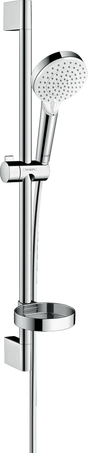 Hansgrohe Crometta Shower Set 100 Vario With Shower Rail 650mm And Soap Dish - White/Chrome - 26553400