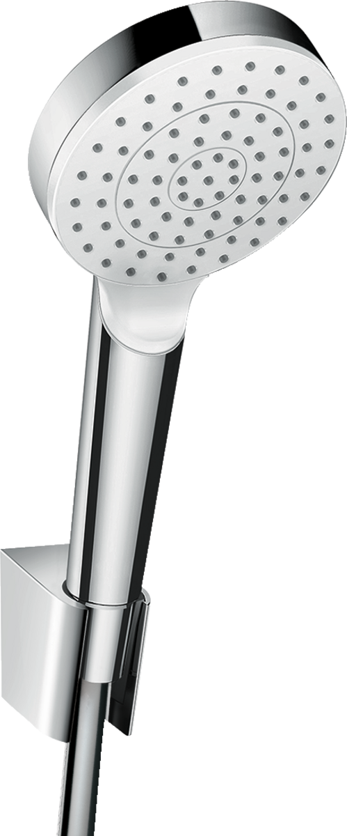Hansgrohe Crometta Shower Holder Set 100 1jet EcoSmart 9 L/min With Shower Hose 1600mm - White/Chrome - 26569400