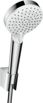 Hansgrohe Crometta Shower Set with adjustable holder and 1250mm chrome shower hose designed for versatile spray modes and eco-friendly water saving.
