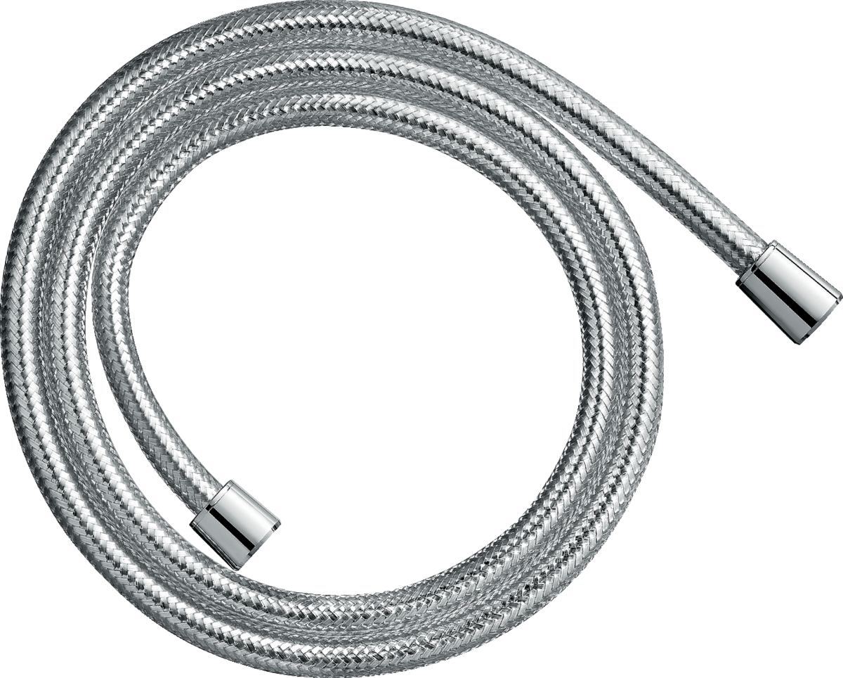 Hansgrohe Comfortflex 1600mm chrome shower hose with anti-microbial coating and rotatable connectors