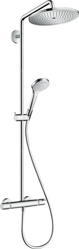 Hansgrohe Croma Select S Showerpipe 280 1jet Ecosmart 9 L/min With Thermostatic Shower Mixer - White/Chrome - 26794000