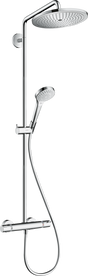 Hansgrohe Croma Select S Showerpipe 280 1jet Ecosmart 9 L/min With Thermostatic Shower Mixer - White/Chrome - 26794000