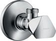 Hansgrohe Angle Valve E ⅜" chrome with sleek, durable design for bathroom plumbing.