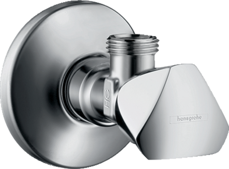 Hansgrohe Angle Valve E ⅜" chrome with sleek, durable design for bathroom plumbing.