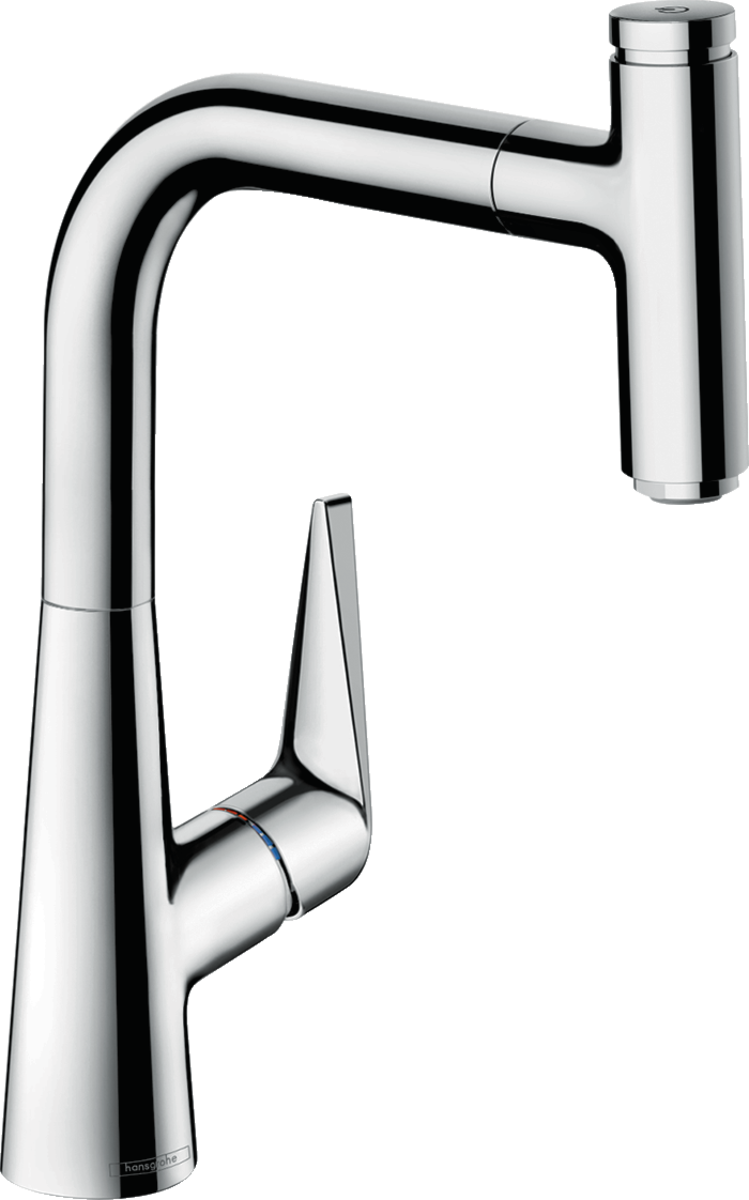 Hansgrohe Talis Select M51 Single Lever Kitchen Mixer 220 With Pull-out Spout Single Spray Mode - Chrome - 72822000