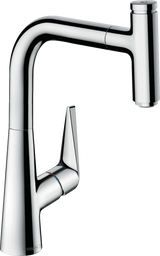 Hansgrohe Talis Select M51 Single Lever Kitchen Mixer 220 With Pull-out Spout Single Spray Mode - Chrome - 72822000