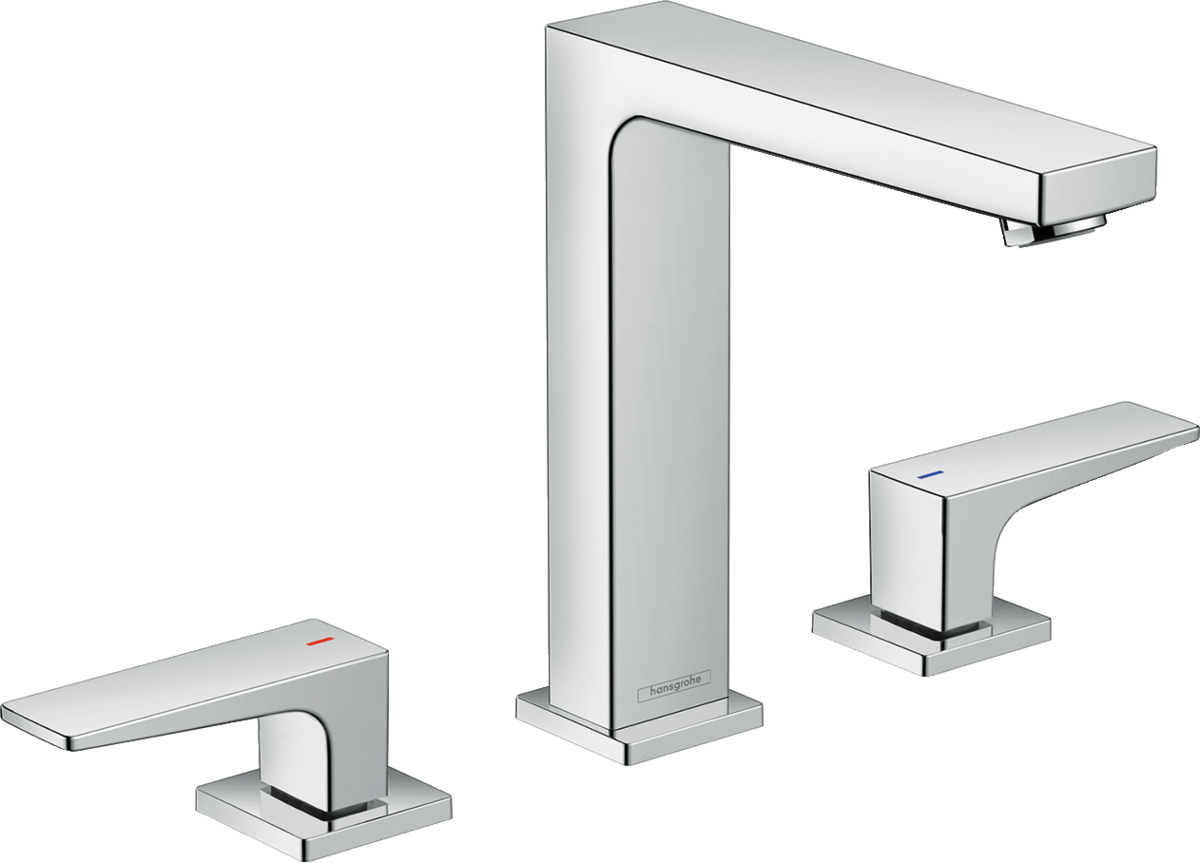 Hansgrohe Metropol 3-hole Basin Mixer 160 with Lever Handles and Push-open Waste - Chrome - 32515000