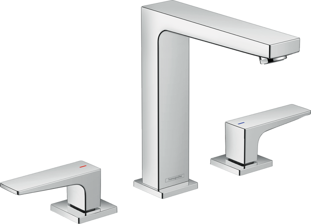 Hansgrohe Metropol 3-hole Basin Mixer 160 with Lever Handles and Push-open Waste - Chrome - 32515000