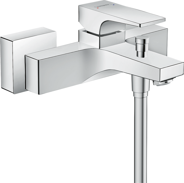 Hansgrohe Metropol chrome single lever bath mixer for exposed installation with modern lever handle