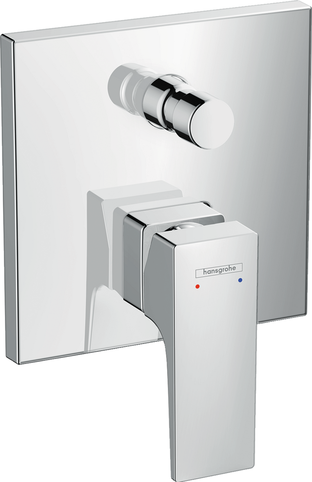 Hansgrohe Metropol chrome single lever manual bath mixer with concealed installation and ceramic cartridge