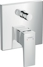 Hansgrohe Metropol chrome single lever manual bath mixer with concealed installation and ceramic cartridge