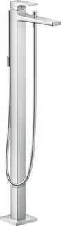 Hansgrohe Metropol chrome floor-standing single lever bath mixer with handheld shower and sleek modern design