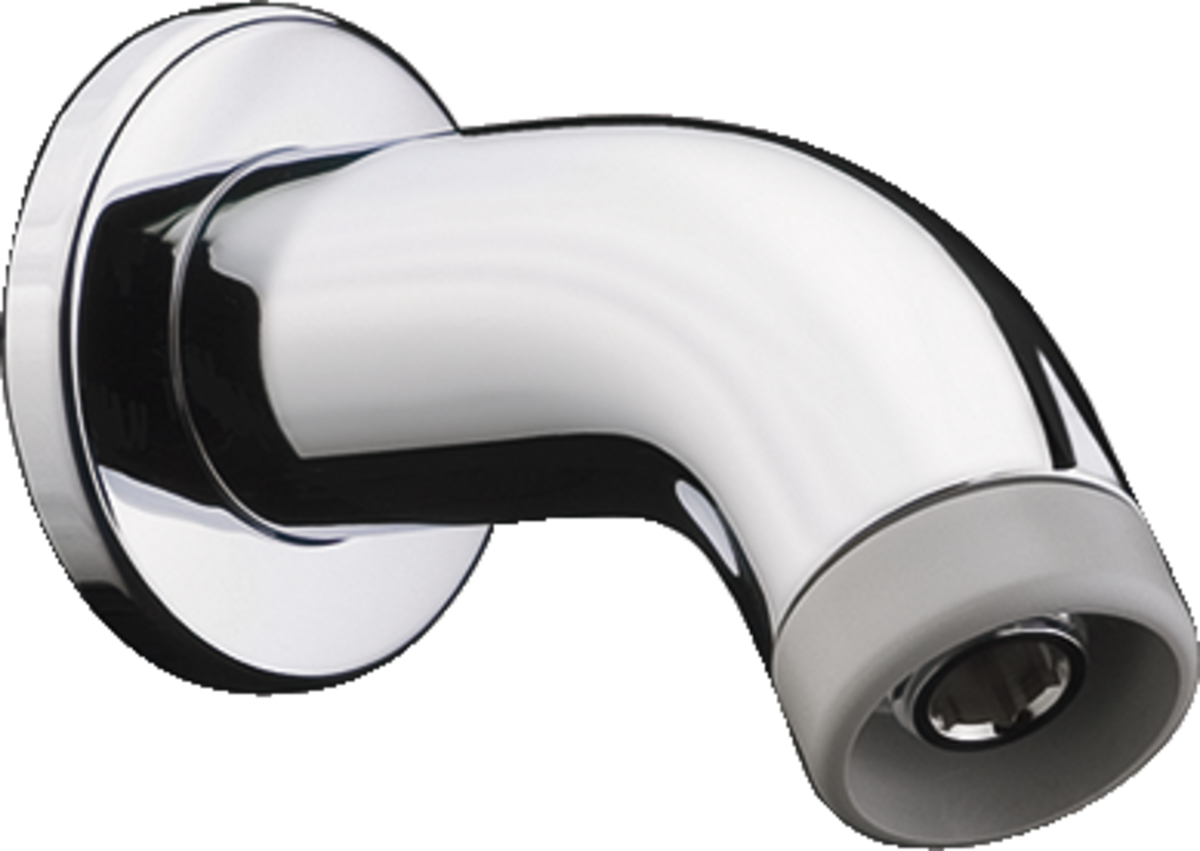 Hansgrohe Shower Arm 100mm chrome finish curved wall-mounted bathroom fixture