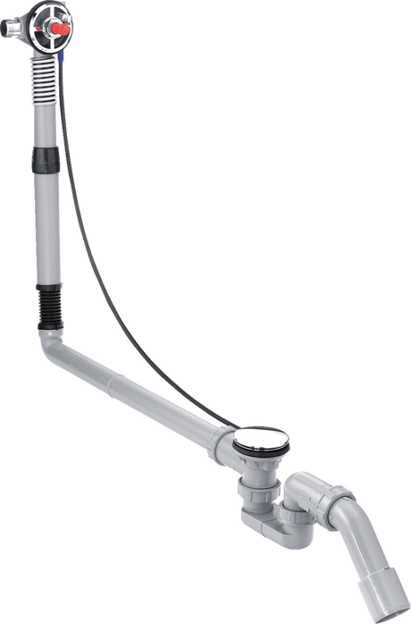 Hansgrohe Exafill S Basic Set bath filler with waste and overflow for large bathtubs, durable and precise water management system