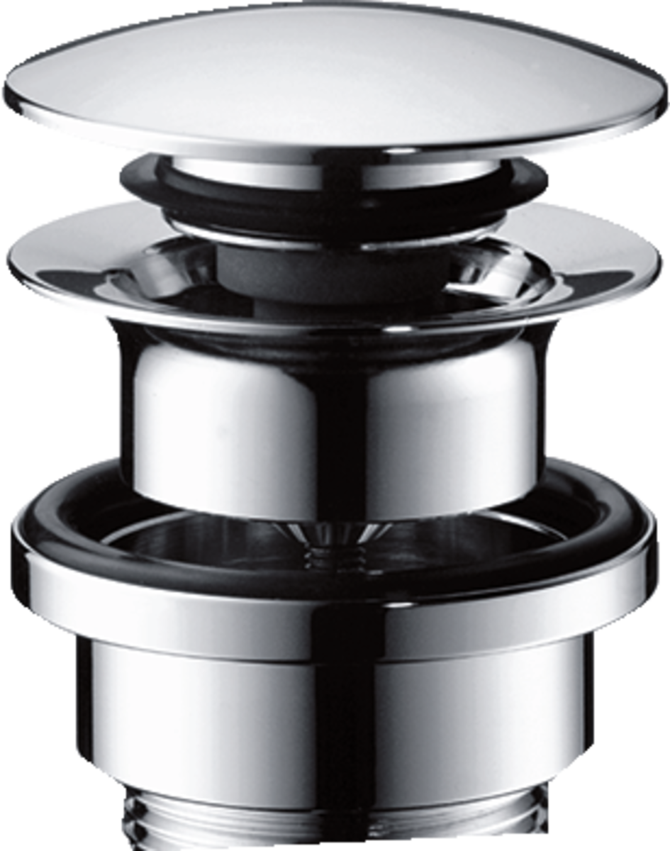 Hansgrohe Waste Set brass push-open basin and bidet mixer drain fitting in polished chrome