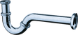 Hansgrohe P Trap for bidet with chrome finish, standard size, corrosion-resistant plumbing pipe.