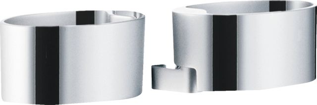 Hansgrohe Casetta Soap Dish in chrome finish with sleek, minimalist design and suction installation system.
