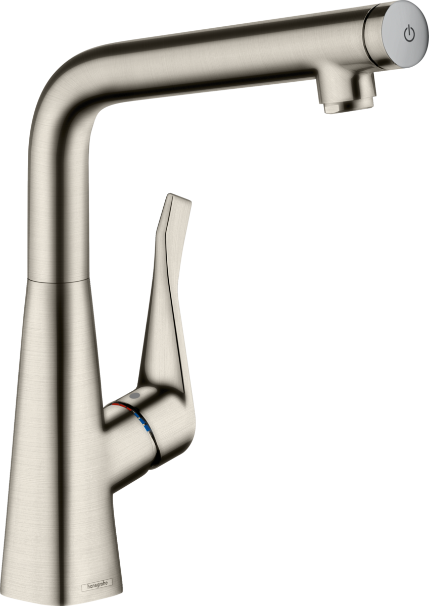Hansgrohe Metris Select M71 Single Lever Kitchen Mixer 320 Single Spray Mode - Stainless Steel - 14883800