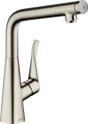 Hansgrohe Metris Select M71 Single Lever Kitchen Mixer 320 Single Spray Mode - Stainless Steel - 14883800