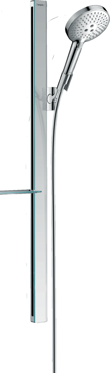 Hansgrohe Raindance Select S Shower Set 120 3jet Ecosmart 9 L/min With Unica'e Shower Rail 900mm And Shelf - Chrome - 27649000