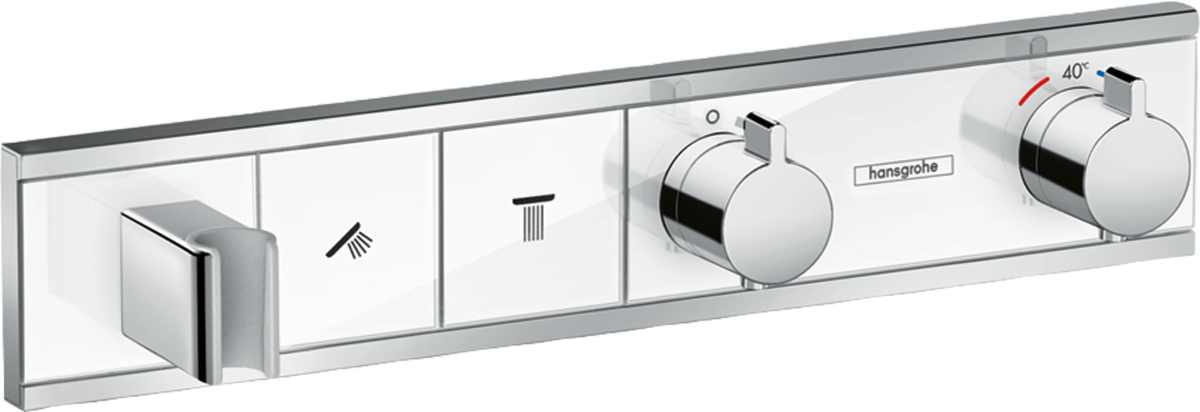 Hansgrohe Rainselect Thermostatic Mixer For Concealed Installation For 2 Outlets - White/Chrome - 15355400