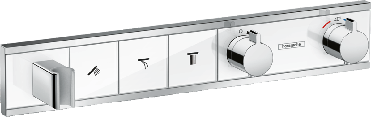 Hansgrohe Rainselect Thermostatic Mixer For Concealed Installation For 3 Outlets - White/Chrome - 15356400