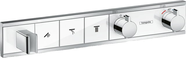 Hansgrohe Rainselect Thermostatic Mixer For Concealed Installation For 3 Outlets - White/Chrome - 15356400