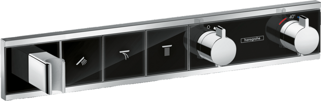 Hansgrohe Rainselect Thermostatic Mixer For Concealed Installation For 3 Outlets - Black/Chrome - 15356600