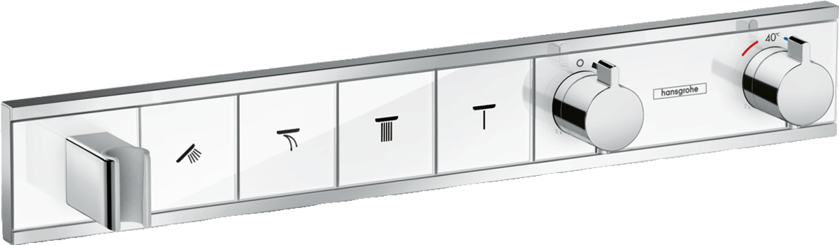 Hansgrohe Rainselect Thermostatic Mixer For Concealed Installation For 4 Outlets - White/Chrome - 15357400