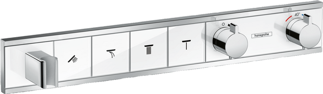 Hansgrohe Rainselect Thermostatic Mixer For Concealed Installation For 4 Outlets - White/Chrome - 15357400