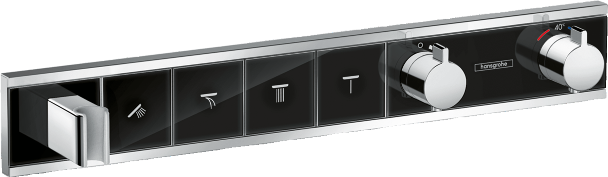 Hansgrohe Rainselect Thermostatic Mixer For Concealed Installation For 4 Outlets - Black/Chrome - 15357600