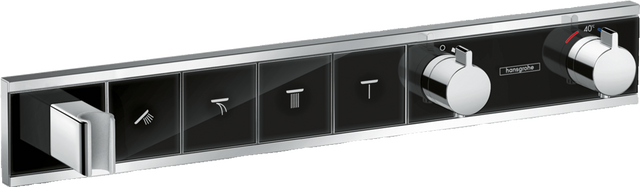 Hansgrohe Rainselect Thermostatic Mixer For Concealed Installation For 4 Outlets - Black/Chrome - 15357600