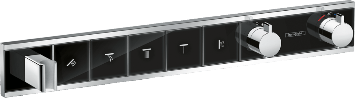 Hansgrohe Rainselect Thermostatic Mixer For Concealed Installation For 5 Outlets - Black/Chrome - 15358600