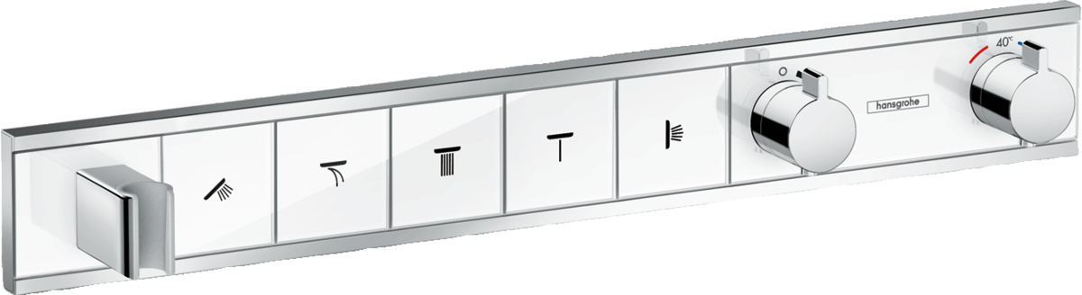 Hansgrohe Rainselect Thermostatic Mixer For Concealed Installation For 5 Outlets - White/Chrome - 15358400