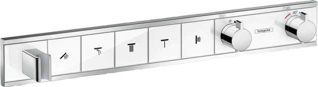 Hansgrohe Rainselect Thermostatic Mixer For Concealed Installation For 5 Outlets - White/Chrome - 15358400