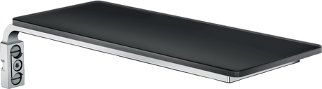 Hansgrohe Casetta Soap Dish E in black and chrome with sleek rectangular design and wall-mount bracket.