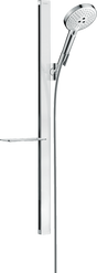 Hansgrohe Raindance Select S Shower Set 120 3jet With Unica'e Shower Rail 90 Cm And Shelf - White/Chrome - 27648400
