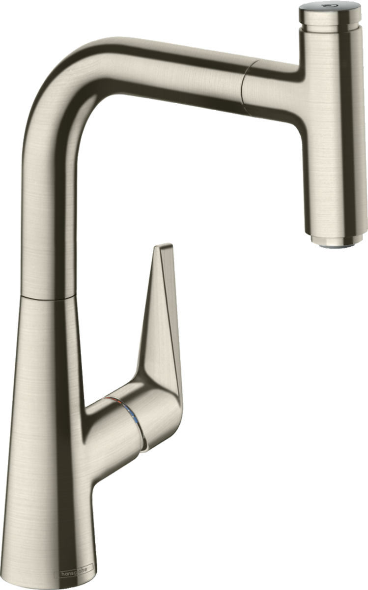 Hansgrohe Talis Select M51 Single Lever Kitchen Mixer 220 With Pull-out Spout Single Spray Mode - Stainless Steel - 72822800