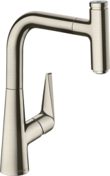 Hansgrohe Talis Select M51 Single Lever Kitchen Mixer 220 With Pull-out Spout Single Spray Mode - Stainless Steel - 72822800