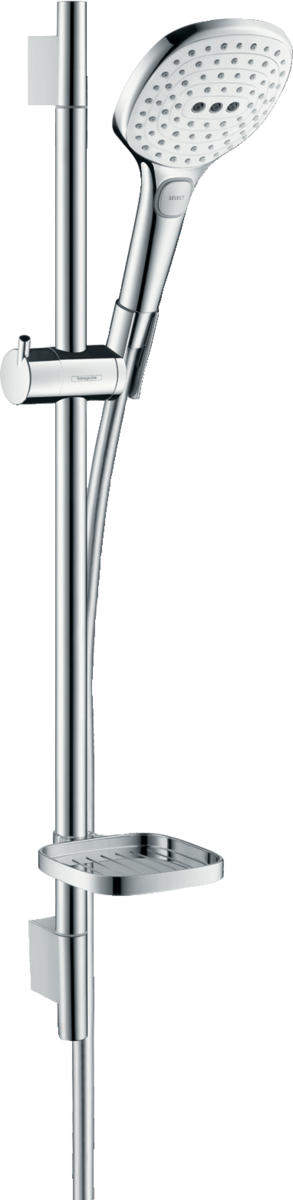 Hansgrohe Raindance Select E Shower Set 120 3jet With Shower Rail 650mm And Soap Dish - White/Chrome - 26620400