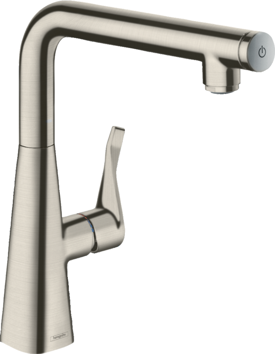 Hansgrohe Metris Select M71 Single Lever Kitchen Mixer 260 Single Spray Mode - Stainless Steel - 14847000