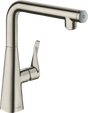 Hansgrohe Metris Select M71 Single Lever Kitchen Mixer 260 Single Spray Mode - Stainless Steel - 14847000
