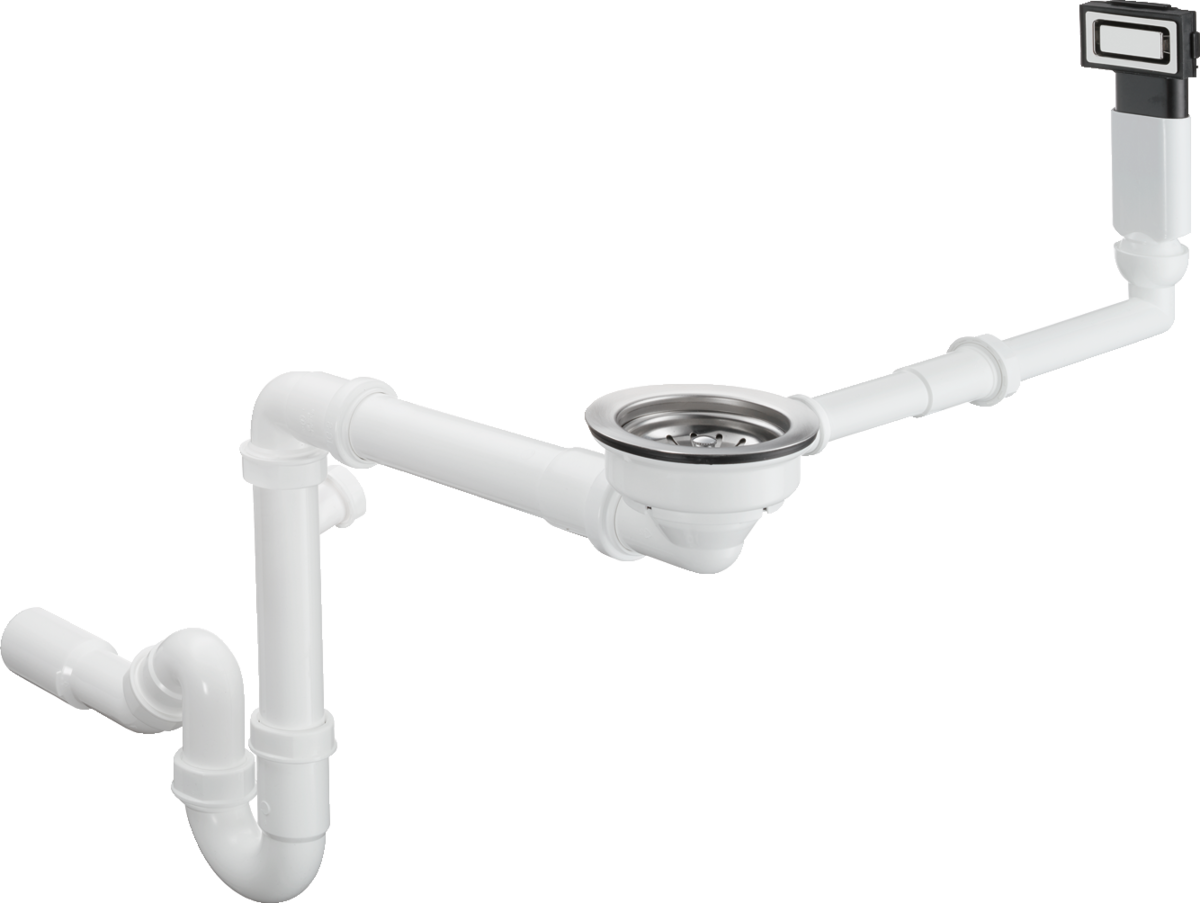 Hansgrohe Manual Waste And Overflow Set For Single Bowl - Stainless Steel - 43921800
