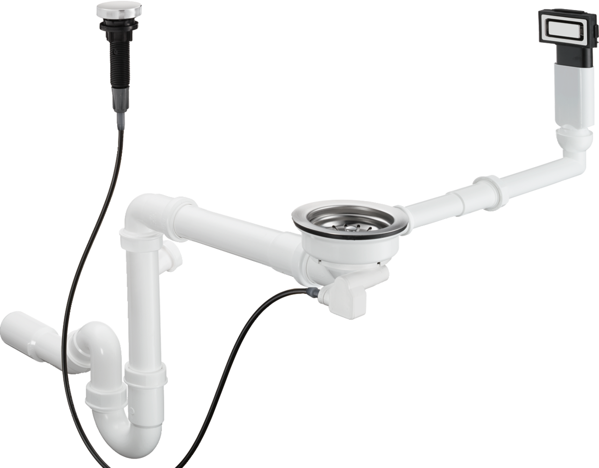 Hansgrohe Automatic Waste And Overflow Set For Single Bowl - Stainless Steel - 43931800