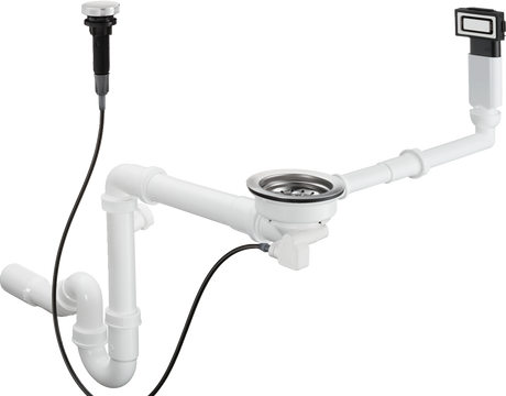 Hansgrohe Automatic Waste And Overflow Set For Single Bowl - Stainless Steel - 43931800