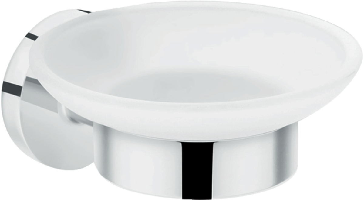 Hansgrohe Logis Universal Soap Dish in chrome with a sleek, corrosion-resistant finish and wall-mounted design