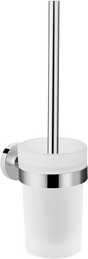 Hansgrohe Logis Universal chrome toilet brush with frosted holder and integrated wall mount