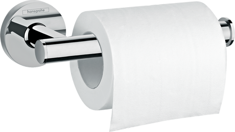 Hansgrohe Logis Universal Toilet Roll Holder in chrome with open design and sleek modern style