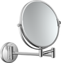 Hansgrohe Logis Universal chrome plated shaving mirror with 360-degree swivel and wall mount, modern bathroom accessory